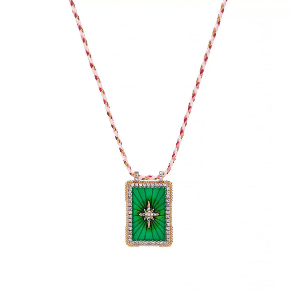 Jewelry Copper Geometric Retro Style Tarot Pendant Long Necklace Set With Diamonds Mixed Gemstone