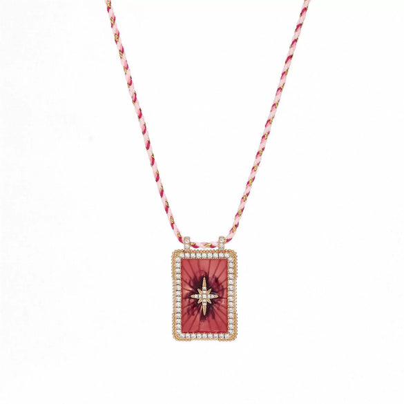 Jewelry Copper Geometric Retro Style Tarot Pendant Long Necklace Set With Diamonds Mixed Gemstone