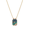 Jewelry Copper Geometric Retro Style Tarot Pendant Long Necklace Set With Diamonds Mixed Gemstone