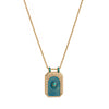 Jewelry Copper Geometric Retro Style Tarot Pendant Long Necklace Set With Diamonds Mixed Gemstone
