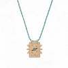 Jewelry Copper Geometric Retro Style Tarot Pendant Long Necklace Set With Diamonds Mixed Gemstone