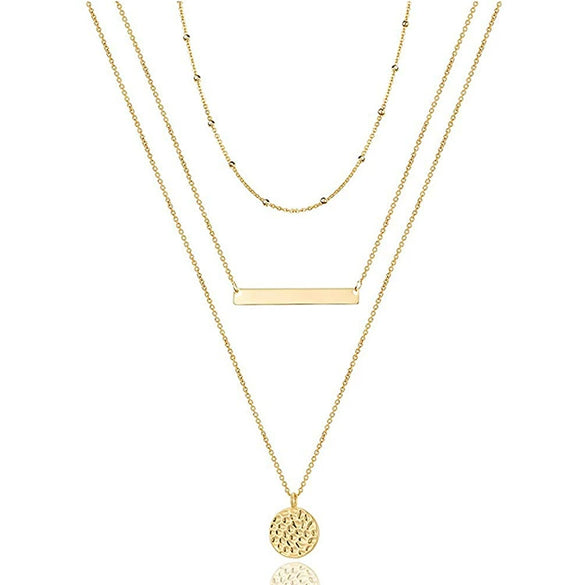 Jewelry Copper Geometric Round Cross Pieces Eye Single Double Triple Layer Multi Style Elegant Fashion Medieval Neck Chain