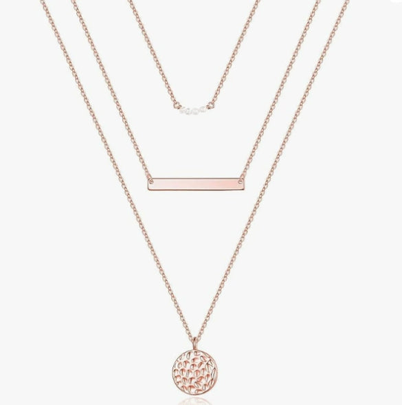 Jewelry Copper Geometric Round Cross Pieces Eye Single Double Triple Layer Multi Style Elegant Fashion Medieval Neck Chain