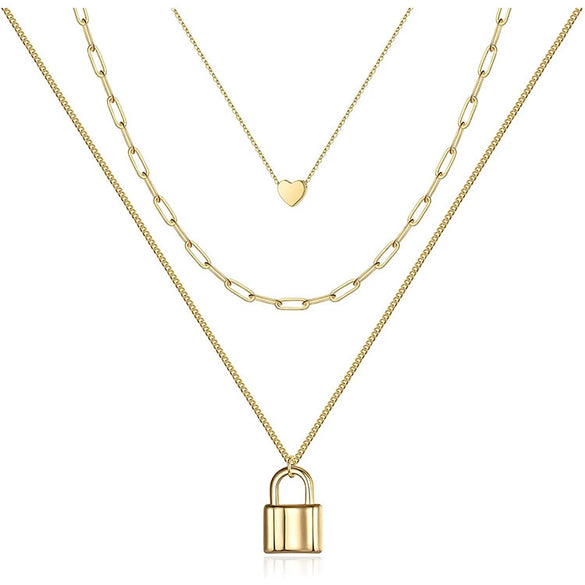 Jewelry Copper Geometric Round Cross Pieces Eye Single Double Triple Layer Multi Style Elegant Fashion Medieval Neck Chain