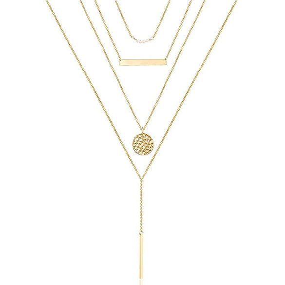 Jewelry Copper Geometric Round Cross Pieces Eye Single Double Triple Layer Multi Style Elegant Fashion Medieval Neck Chain