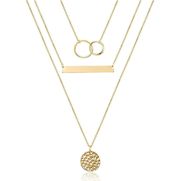 Jewelry Copper Geometric Round Cross Pieces Eye Single Double Triple Layer Multi Style Elegant Fashion Medieval Neck Chain