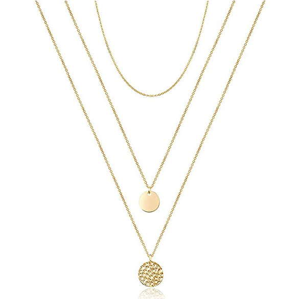 Jewelry Copper Geometric Round Cross Pieces Eye Single Double Triple Layer Multi Style Elegant Fashion Medieval Neck Chain