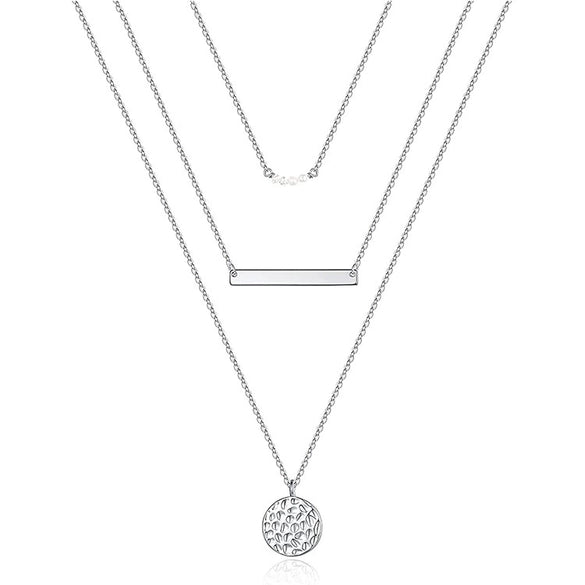 Jewelry Copper Geometric Round Cross Pieces Eye Single Double Triple Layer Multi Style Elegant Fashion Medieval Neck Chain