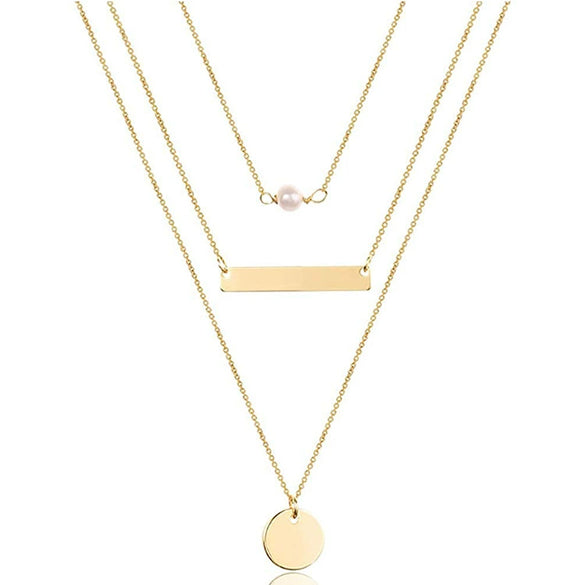 Jewelry Copper Geometric Round Cross Pieces Eye Single Double Triple Layer Multi Style Elegant Fashion Medieval Neck Chain