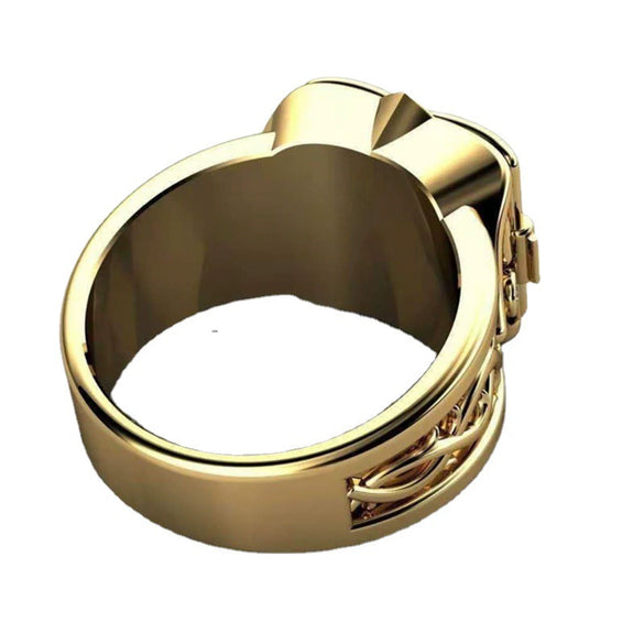 Jewelry Copper Geometric Square Ring With Cross Pattern Electroplated For Men And Women Retro Style