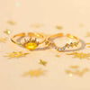 Jewelry Copper Geometric Sun Moon Star Electroplating Style Set Ring For Women