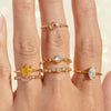Jewelry Copper Geometric Sun Moon Star Electroplating Style Set Ring For Women