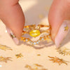 Jewelry Copper Geometric Sun Moon Star Electroplating Style Set Ring For Women