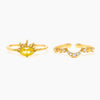 Jewelry Copper Geometric Sun Moon Star Electroplating Style Set Ring For Women