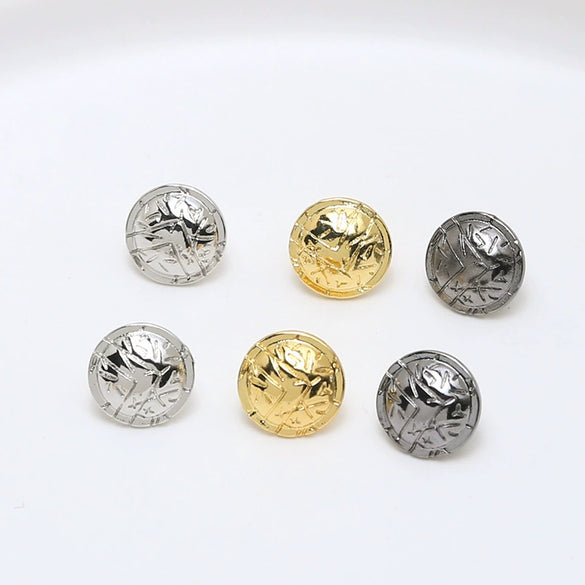 Jewelry Copper Gold Plated Inlaid Zirconium Rabbit Round Shield Badge Accessories Handmade Minimalist Electroplating