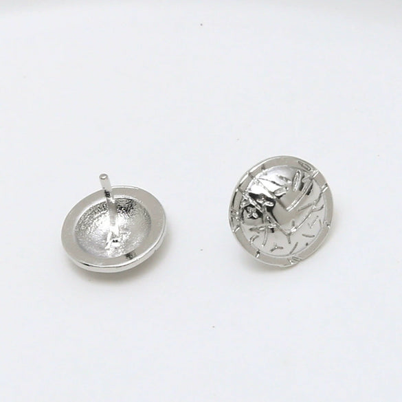 Jewelry Copper Gold Plated Inlaid Zirconium Rabbit Round Shield Badge Accessories Handmade Minimalist Electroplating