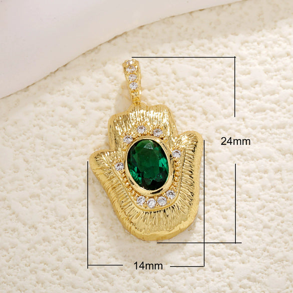 Jewelry Copper Gold Plated Threedimensional Pleated Star Moon Round Oval Palm Small Pendant