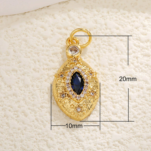 Jewelry Copper Gold Plated Threedimensional Pleated Star Moon Round Oval Palm Small Pendant