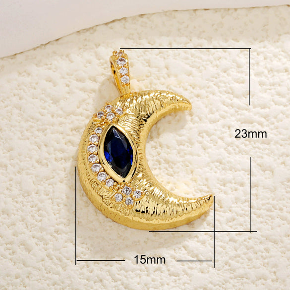 Jewelry Copper Gold Plated Threedimensional Pleated Star Moon Round Oval Palm Small Pendant