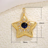Jewelry Copper Gold Plated Threedimensional Pleated Star Moon Round Oval Palm Small Pendant