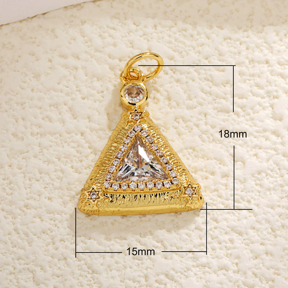 Jewelry Copper Gold Plated Threedimensional Pleated Star Moon Round Oval Palm Small Pendant