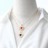Jewelry Copper Goldplated Heartshaped Pendant Necklace Clavicle Chain Electroplating
