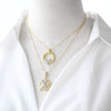Jewelry Copper Heart Pendant Necklace With Electroplating And Regular Chain