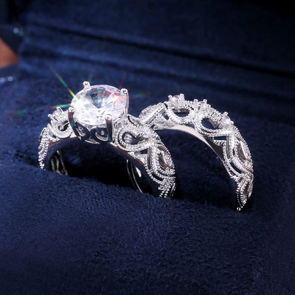 Jewelry Copper Heart Ring With Zircon For Women