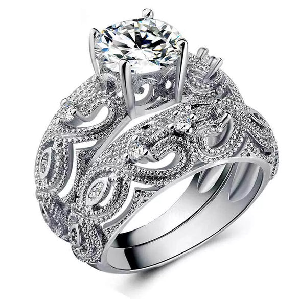 Jewelry Copper Heart Ring With Zircon For Women