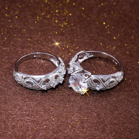 Jewelry Copper Heart Ring With Zircon For Women