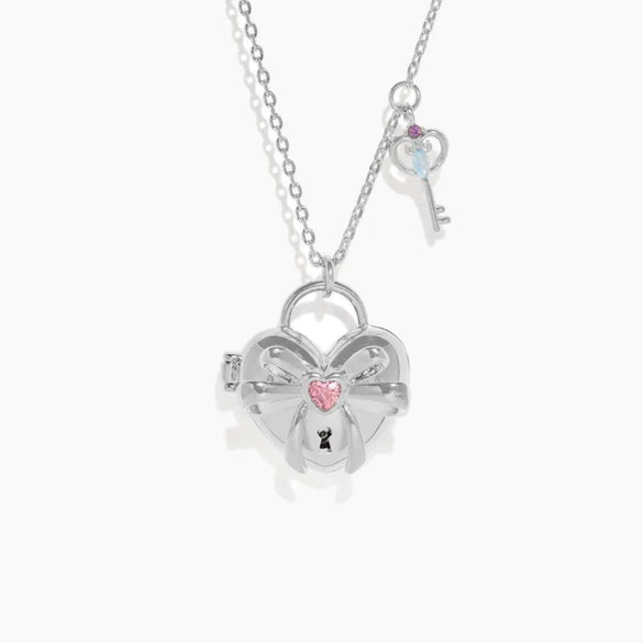 Jewelry Copper Heart Shape Electroplating Bow Fairy Love Necklace For Women