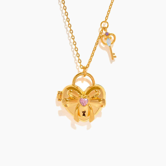 Jewelry Copper Heart Shape Electroplating Bow Fairy Love Necklace For Women