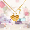Jewelry Copper Heart Shape Electroplating Bow Fairy Love Necklace For Women