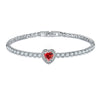 Jewelry Copper Heart Shaped Microinlaid Zircon And Glass Bracelet