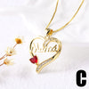 Jewelry Copper Heart Shaped Pendant Necklace With Electroplating And O Word Chain For Women