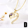 Jewelry Copper Heart Shaped Pendant Necklace With Electroplating And O Word Chain For Women