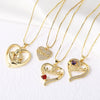 Jewelry Copper Heart Shaped Pendant Necklace With Electroplating And O Word Chain For Women