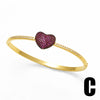 Jewelry Copper Heart Shaped Zircon Inlaid 18K Gold Plated Bracelet