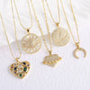 Jewelry Copper Heart Star Pendant Necklace With Electroplating