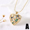 Jewelry Copper Heart Star Pendant Necklace With Electroplating