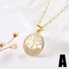 Jewelry Copper Heart Tree Of Life Mermaid Pendant Necklace With Electroplating And Geometric Pattern