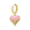 Jewelry Copper Heartshaped Dripping Oil Pendant Earrings For Women