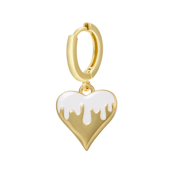 Jewelry Copper Heartshaped Dripping Oil Pendant Earrings For Women