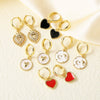Jewelry Copper Heartshaped Electroplated Real Gold Earrings