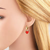 Jewelry Copper Heartshaped Electroplated Real Gold Earrings