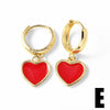 Jewelry Copper Heartshaped Electroplated Real Gold Earrings