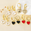 Jewelry Copper Heartshaped Electroplated Real Gold Earrings