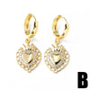 Jewelry Copper Heartshaped Electroplated Real Gold Earrings