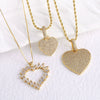 Jewelry Copper Heartshaped Pendant Necklace Electroplating