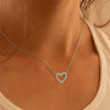 Jewelry Copper Hollow Love Geometric Shiny Microinlaid Zircon Necklace For Women